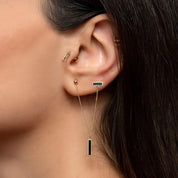 Rhythm Binary Combination Single Gold Earrings