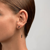 Rhythm Binary Combination Single Gold Earrings