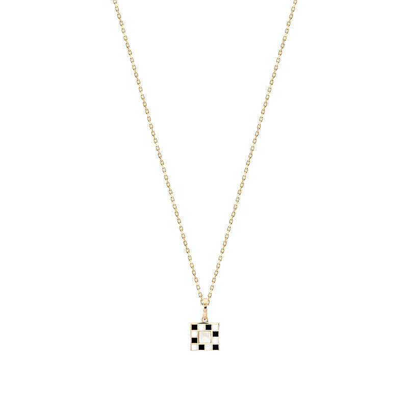 Rhythm Enamel Square Gold Necklace