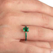 Rhythm Mini Green Octagon Gold Ring