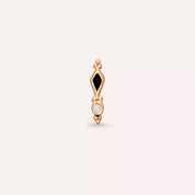 Riba Pırlanta Taşlı ve Siyah Mineli Rose Altın Piercing