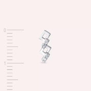 Riddle Pırlanta Taşlı Beyaz Altın Tek Küpe