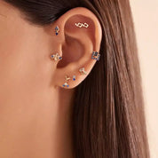 Riddle Pırlanta Taşlı Rose Altın Piercing