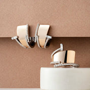 Rivet 0.37 CT Baget Kesim Pırlanta Taşlı Rose ve Beyaz Altın Yüzük