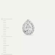 Rosa Pırlanta Taşlı Beyaz Altın Tek Küpe