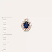 Rosa Safir ve Pırlanta Taşlı Rose Altın Tek Küpe