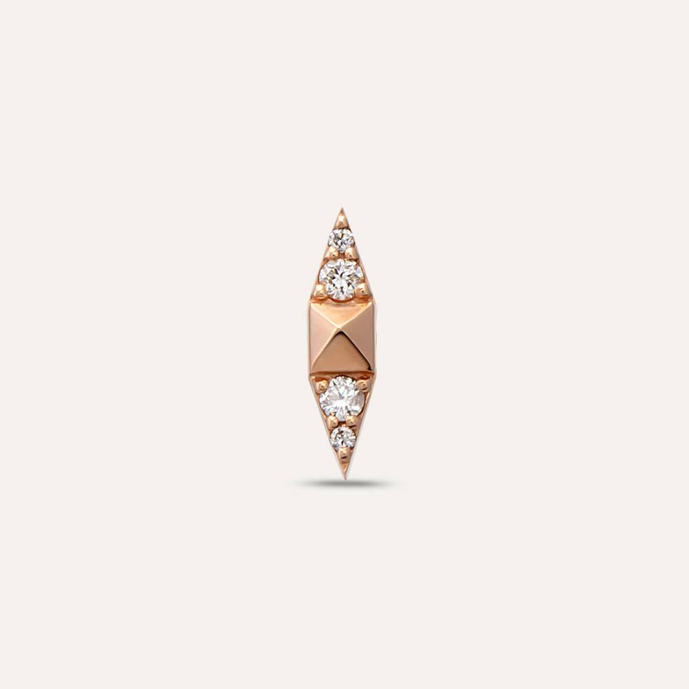 Rose Spike 0.05 CT Pırlanta Taşlı Tek Küpe