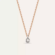 Rose ve Beyaz Altın Tektaş Kolye