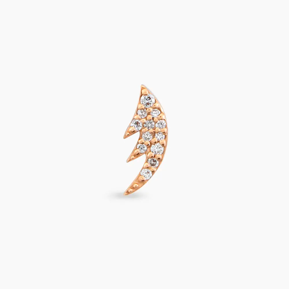 Rose Wing Pırlanta Taşlı Piercing