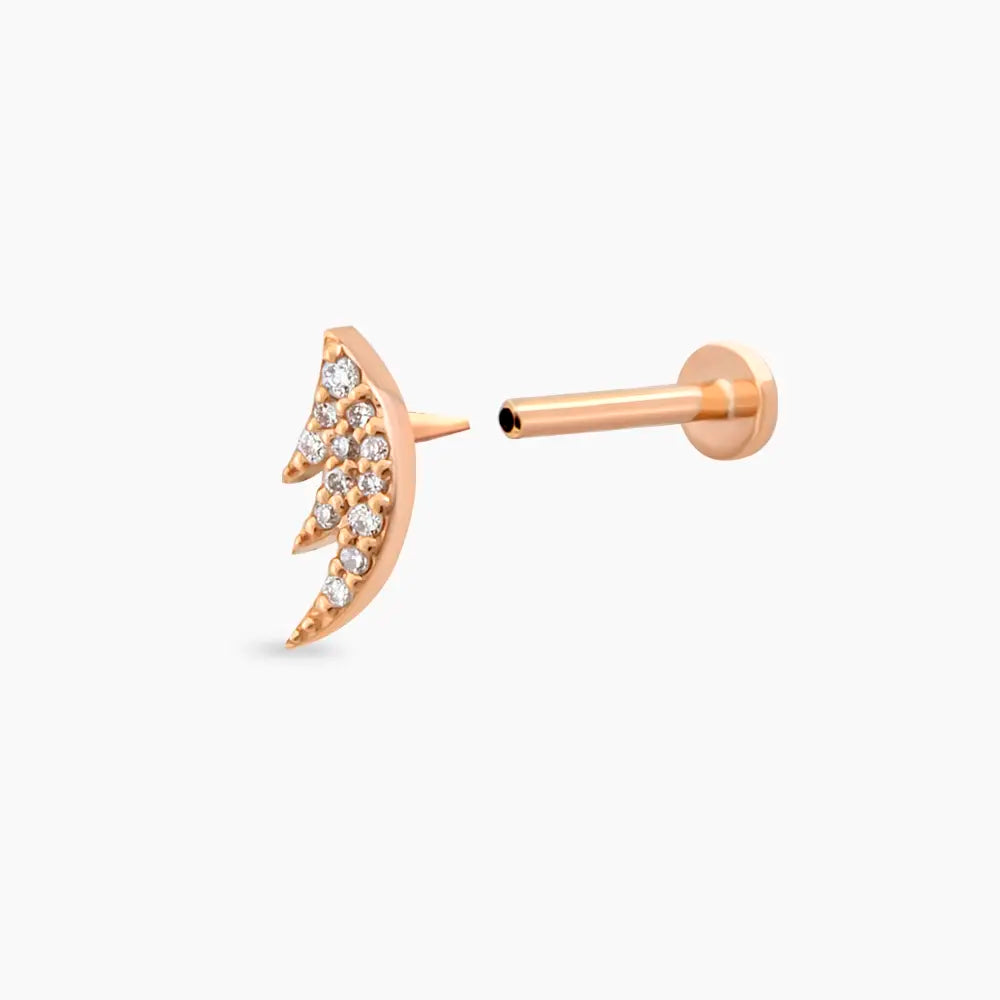 Rose Wing Pırlanta Taşlı Piercing