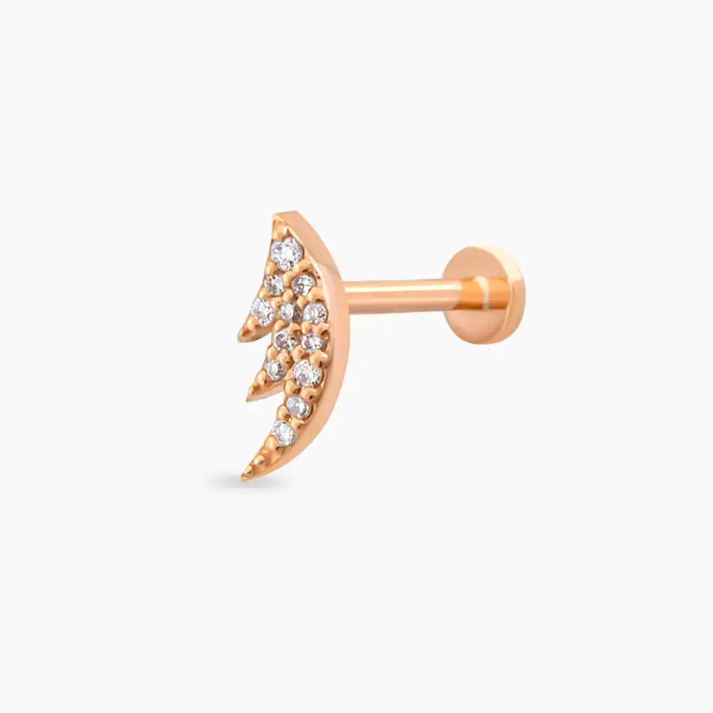 Rose Wing Pırlanta Taşlı Piercing