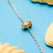 Rosy Yellow Safir Taşlı Rose Altın Bileklik