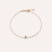 Rosy Yellow Safir Taşlı Rose Altın Bileklik