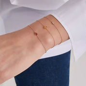 Rosy Yellow Safir Taşlı Rose Altın Bileklik