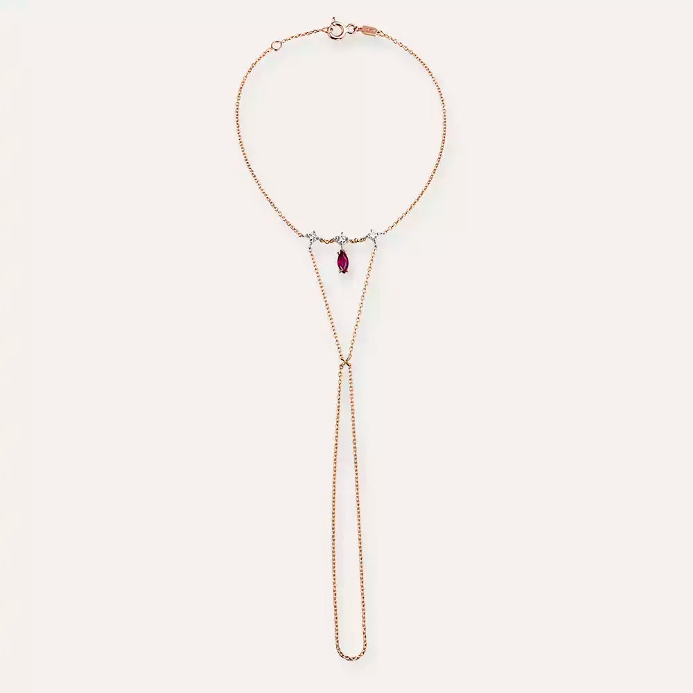 Roya Yakut ve Pırlanta Taşlı Şahmeran Bileklik