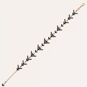 Rune Pırlanta Taşlı ve Siyah Mineli Bileklik