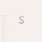 S Harf Pırlanta Taşlı Beyaz Altın Tek Küpe