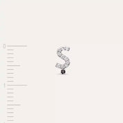 Ş Harf Pırlanta Taşlı Beyaz Altın Tek Küpe