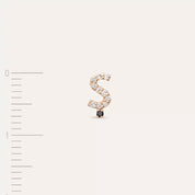 Ş Harf Pırlanta Taşlı Rose Altın Tek Küpe