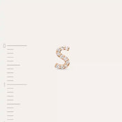 S Harf Pırlanta Taşlı Rose Altın Tek Küpe