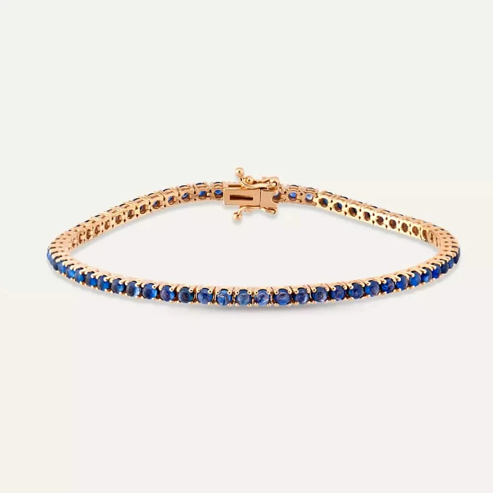 Safir Taşlı Rose Altın Suyolu Bileklik