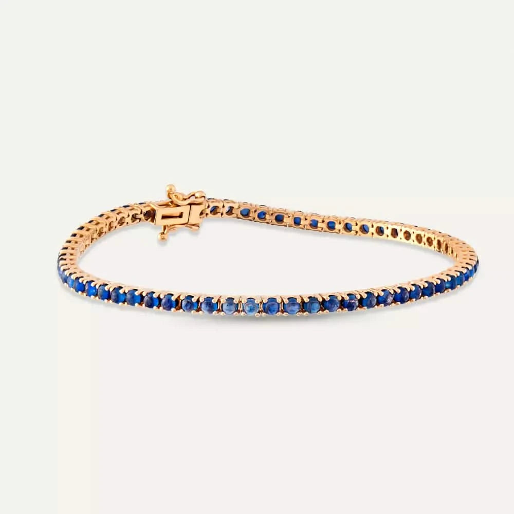 Safir Taşlı Rose Altın Suyolu Bileklik