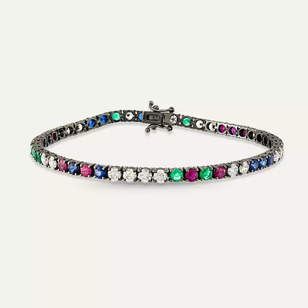 Safir, Zümrüt, Yakut ve Pırlanta Taşlı Suyolu Bileklik