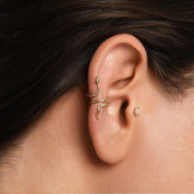 Sarmal Yılan Altın Earcuff