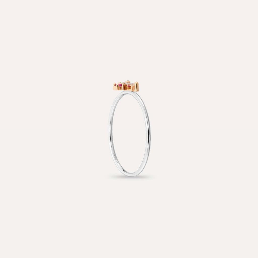 Seed 0.13 CT Multicolor Safir ve Siyah Pırlanta Taşlı Yüzük