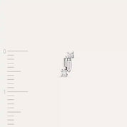 Seed 0.04 CT Baget Pırlanta Taşlı Beyaz Altın Mini Tek Küpe