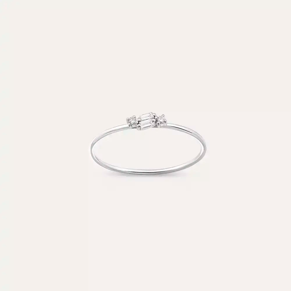 Seed 0.06 CT Pırlanta Taşlı Beyaz Altın Yüzük