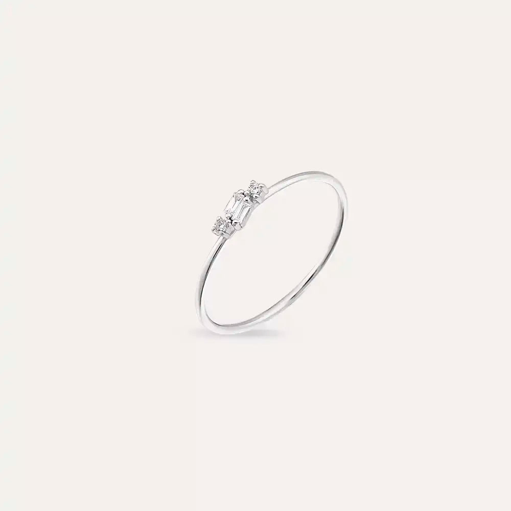 Seed 0.06 CT Pırlanta Taşlı Beyaz Altın Yüzük