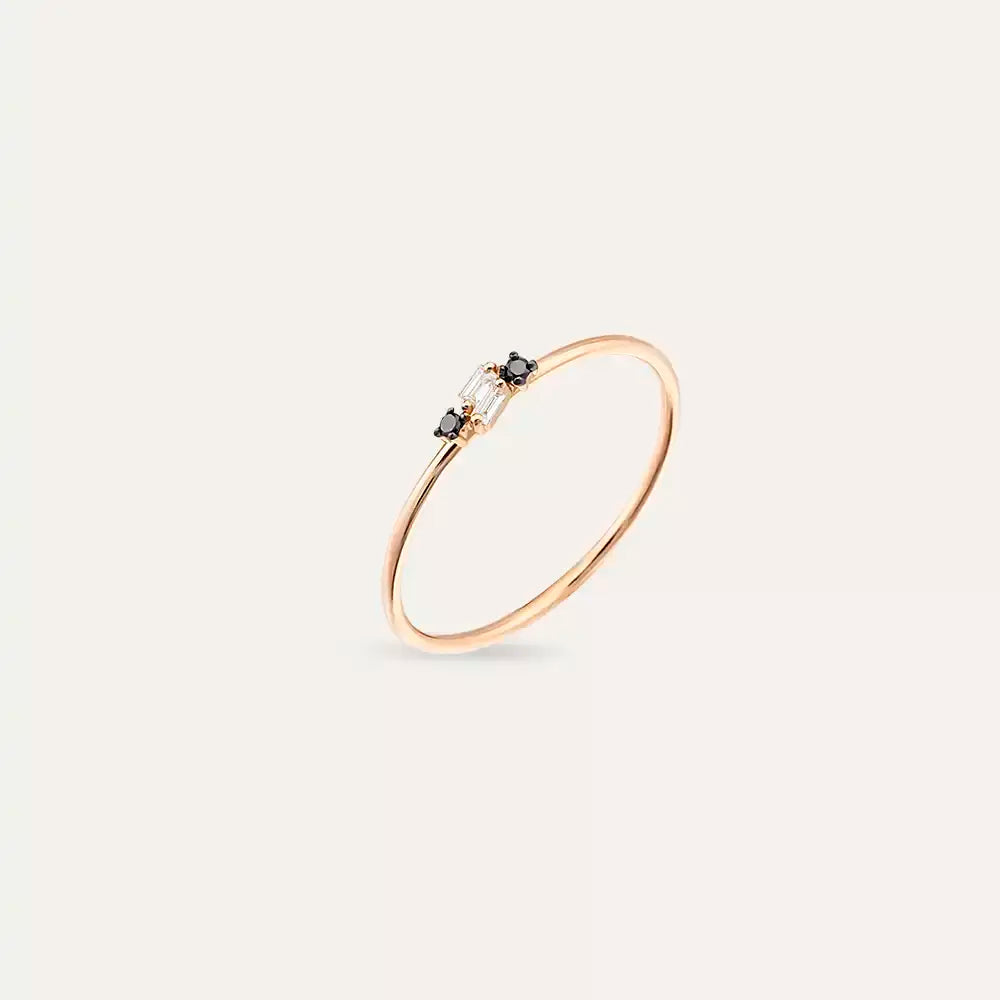 Micra 0.06 CT Siyah Pırlanta Taşlı Yüzük