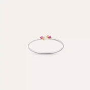 Seed 0.07 CT Pink Safir ve Baget Pırlanta Taşlı Yüzük