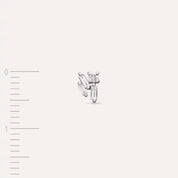 Micra 0.08 CT Baget Pırlanta Taşlı Beyaz Altın Mini Tek Küpe