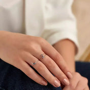 Seed 0.09 CT Multicolor Safir ve Baget Pırlanta Taşlı Yüzük