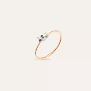 Micra 0.09 CT Multicolor Safir ve Baget Pırlanta Taşlı Yüzük