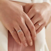 Seed 0.10 CT Baget Pırlanta Taşlı Beyaz Altın Yüzük