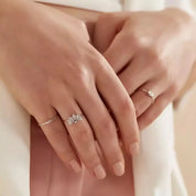 Seed 0.10 CT Baget Pırlanta Taşlı Beyaz Altın Yüzük