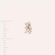 Seed 0.10 CT Baget Pırlanta Taşlı Rose Altın Mini Tek Küpe