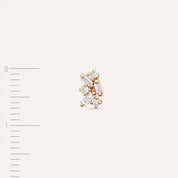 Seed 0.10 CT Baget Pırlanta Taşlı Rose Altın Mini Tek Küpe