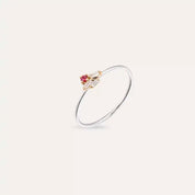 Seed 0.10 CT Pink Safir ve Baget Pırlanta Taşlı Yüzük
