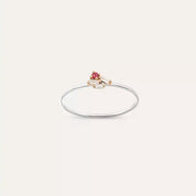 Micra 0.10 CT Pink Safir ve Baget Pırlanta Taşlı Yüzük