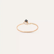 Micra 0.10 CT Siyah Pırlanta Taşlı Rose Altın Yüzük