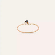 Seed 0.10 CT Siyah Pırlanta Taşlı Rose Altın Yüzük