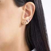 Micra 0.12 CT Baget Pırlanta Taşlı Beyaz Altın Mini Tek Küpe