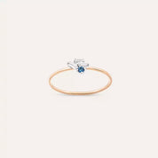 Seed 0.12 CT Blue Safir ve Baget Pırlanta Taşlı Yüzük
