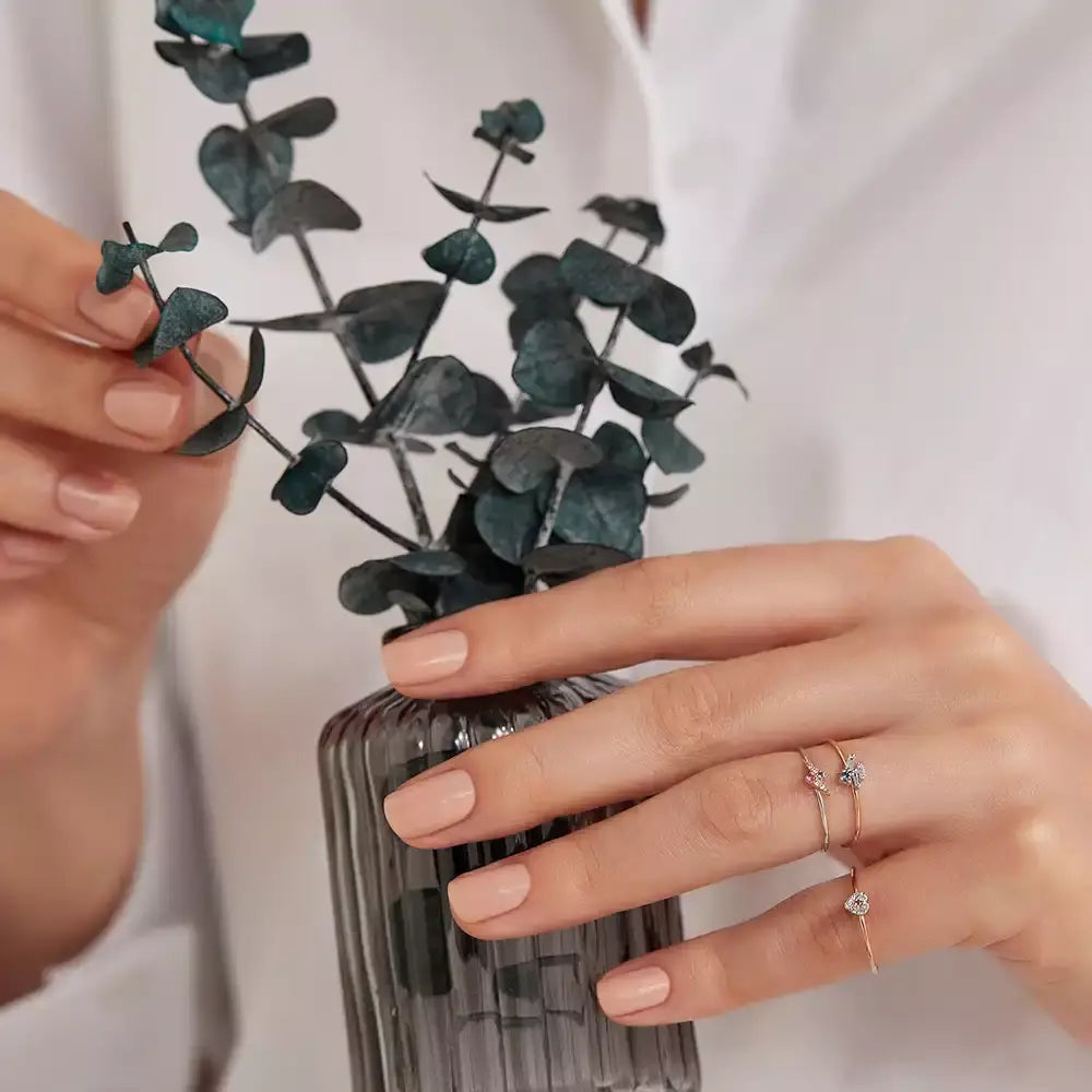 Micra 0.12 CT Blue Safir ve Baget Pırlanta Taşlı Yüzük