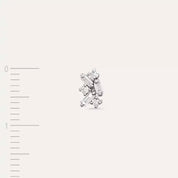 Micra  0.13 CT Baget Pırlanta Taşlı Beyaz Altın Mini Tek Küpe