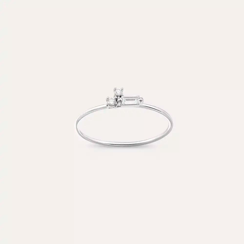 Micra 0.13 CT Pırlanta Taşlı Beyaz Altın Yüzük